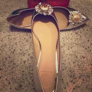 Tory Burch 'Melody' Metallic Flats